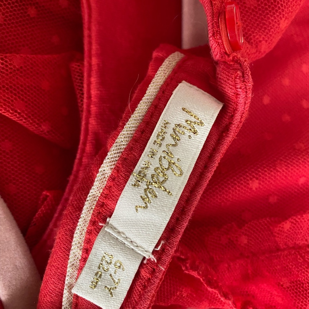 Mini Boden Red Cut Out Embellished Dress - Picture 2 of 3